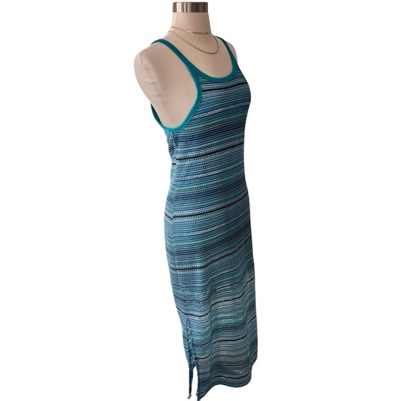Vintage Y2K No Boundaries blue stripe knit maxi tank dress Junior's M - Picture 3 of 15